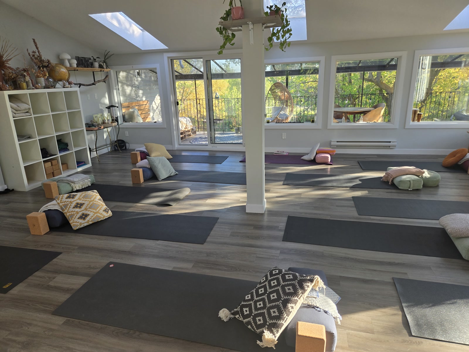 The real Rising Moon Studio prepared for a yoga class